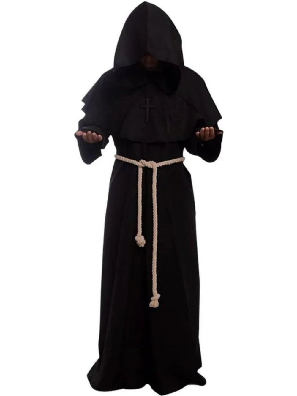 Medieval Hooded Monk Robe Costume | Renaissance Priest Cosplay Outfit